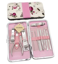 Okbool 12pcs Flower Stainless Steel Nail Clipper Care Personal Manicure & Pedicure Set Travel & Grooming Kit