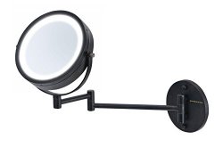 Ovente MFW85BZ LED Surround Lighted Wall Mount Vanity Mirror, 1x/10 Magnification (8.5-inch, Oil Rubbed Bronze)