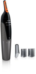 Philips Norelco Nosetrimmer 3300  for ear, nose and eyebrows with two attachments and lithium battery, NT3355/60