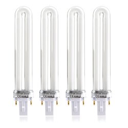 Pixnor Replacement 9W U-shaped 365nm Lamp Bulb Tube for Nail Art Dryer UV Lamp Light – 4 pcs/set