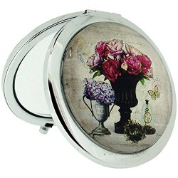 Sophia Timeless Classic Pink Flowers Compact Mirror SC903