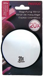 Swissco suction cup mirror. 20x magnification, 3 1/2” diameter Colors May Vary