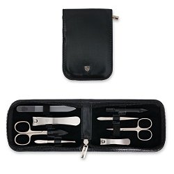THREE SWORDS – Exclusive 8-Piece MANICURE – PEDICURE – GROOMING – NAIL CARE set / kit / case – Made in Solingen / Germany (000774)