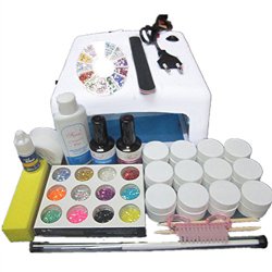 Warm Girl Pro Full 36W White Cure Lamp Dryer & 12 Color Pure UV Gel Nail Art Tools Sets Kits