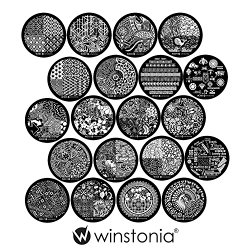 Winstonia Third Generation Nail Art Stamping Image Plates Set 20 Pcs – Full Plate Designs for Unlimited Creativity