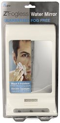 Zadro Z Fogless Water Mirror with LED Light Panel and Tri Accessory Holder, 6-Inch, White Finish