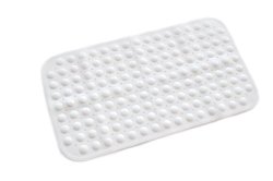 ABELE (R) Ultra Soft TPR (No Smell) Rubber Bubble Non Slip Baby Kids Safety Shower Bath Tub Mat, Skid Proof and Anti Bacterial, Mildew Mold Resistant Bathtub Mat (White)