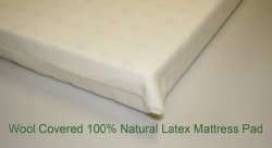 All Natural Latex, Wool covered Pads for Mini, Porta-crib, Co Sleepers and Playards in 6 Sizes