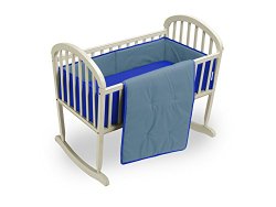 Baby Doll Reversible Cradle Bedding, lndigo Blue/Royal Blue