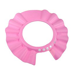 Baby Kids Soft Shampoo Bath Shower Cap Hat Waterproof Shield for Children Pink