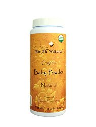 Bee All Natural Organic Baby Powder, Talc-Free, 4-Ounce Bottle