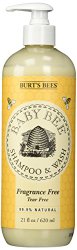 Burt’s Bees Baby Bee Fragrance Free Shampoo and Wash, 21 Fluid Ounces
