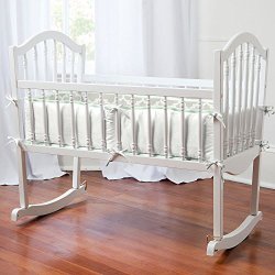 Carousel Designs French Gray and Mint Quatrefoil Cradle Bumper
