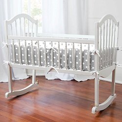 Carousel Designs Gray and White Dots and Stripes Cradle Bumper