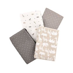 Carter’s Flannel Receiving Blankets, Taupe Jungle/Grey