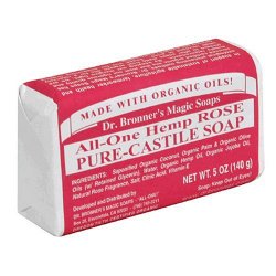 Dr. Bronner’s Magic Soaps Pure-Castile Soap, All-One Hemp Rose, 5-Ounce Bars (Pack of 6)
