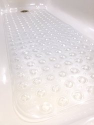 Extra-Long ANTI-MICROBIAL Non-Slip Bath Tub Mat – Vinyl – Clear