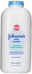 Johnson’s Baby Powder, Soothing Aloe & Vitamin E, 22 Ounce (Pack of 6)