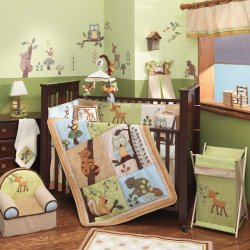 Lambs & Ivy 5 Piece Bedding Set, Enchanted Forest