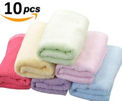 Moolecole 10-pack Bamboo Fiber Baby Washcloths & Wipes