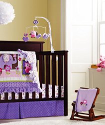 New Baby Girls Purple 8pcs Crib Bedding Set Neutral