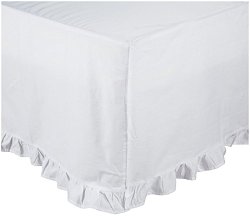 Oliver B Crib Skirt in White with Gathered Trim