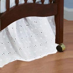 Portable Crib Eyelet Dust Ruffles – Color: White