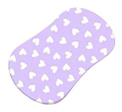SheetWorld Fitted Bassinet Sheet (Fits Halo Bassinet Swivel Sleeper) – Hearts Pastel Lavender Woven – Made In USA