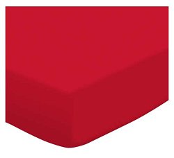 SheetWorld Fitted Bassinet Sheet – Solid Red Jersey Knit – Made In USA
