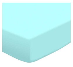 SheetWorld Fitted Cradle Sheet – Solid Aqua Jersey Knit – Made In USA