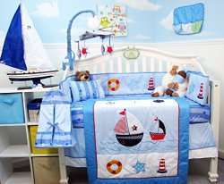 SoHo Ship Ahoy Baby Crib Nursery Bedding Set 14 pcs