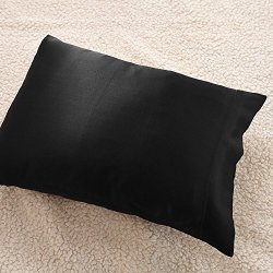 Baby Toddler Pillowcase Pure Mulberry Silk Soft 19 Momme Pillow Cover for Baby Black 12×16 Lilysilk