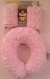 Blankets and Beyond Pink Travel Pillow and Seat Belt Covers Made with Soft Plush Fabric (3 Piece Set)