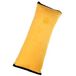 DDLBiz Children Baby Soft Headrest Neck Support Pillow Shoulder Pad for Car Safety Seatbelt (Yellow)