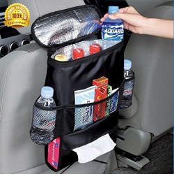Deluxe Car Backseat Organizer Multi-Pocket Travel Storage Cooler Bag by SHEING® – Guaranteed to Keep Your Car Organized and Clean!