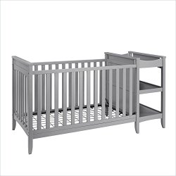 Dorel Asia Emma 2-in-1 Crib and Changing Table Combo, Gray