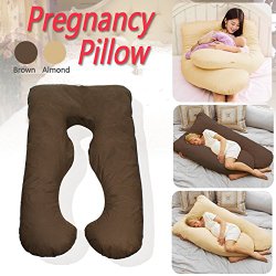 F2C Almond 2in1 Pregnancy Support Pillow Nursing Maternity Sleep Support Baby (#1 brown)