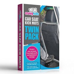 Kick Mats Car Seat Protectors With Organizer By Cruisy Kids – Deluxe 2 Pack Large Backseat Seat Cover – Best Auto Child Safety Seat Accessories For Your Car Or SUV