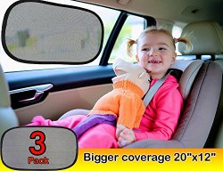 Kinder Fluff Car Window Shade – Baby Car Sun Shade Extra Large As 97% UV Blocker & Sun Protection for Car – Static Cling Car Sunshade – Suction Cup Free Car Sun Shade