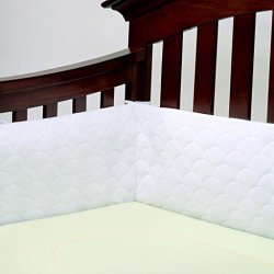 Lifenest Breathable Padded Mesh Crib Bumper -White