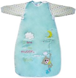 LIMITED OFFER! The Dream Bag Baby Sleeping Bag Long Sleeved Travel Moon and Back 18-36 Months 3.5 TOG – Aqua