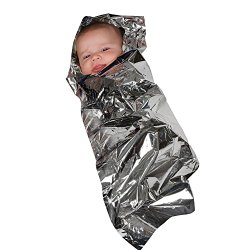 MABIS Sterile Foil Baby Bunting Emergency Heat-Conserving Baby Blanket for Newborns and Infants