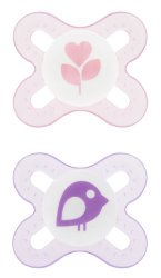MAM Silicone Start Pacifier, Pink, 2-Count