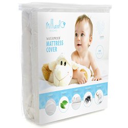 MILLIARD Premium Hypoallergenic Waterproof Quilted Crib & Toddler Bed Mattress Pad / Cover – Fitted Protector with Extra Padding 28x52x6
