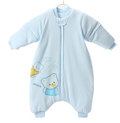 Nine States Baby Cotton Thermal Sleepsack Long Sleeve Wearbale Blanket L Blue