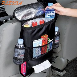 PLEXXA® Car Organizer, 250G Foldable Multi-Pocket Travel Heat Preservation Storage Bag Car Auto Back Seat Organizer Bottle Holder for Travel and Outdoor Sport