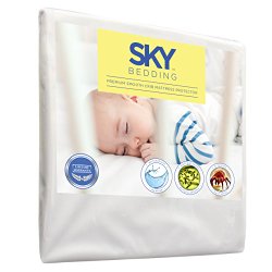 Sky Bedding Mattress Protector – Premium Smooth Mattress Cover – 100% Waterproof, Hypoallergenic, & Breathable – Lifetime Warranty – Crib