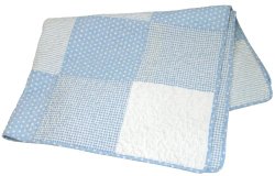 Stephan Baby Reversible Pieced Crib Quilt, Blue and White Vintage Dot