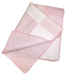 Stephan Baby Reversible Pieced Crib Quilt, Pink and White Vintage Dot