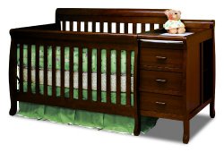 Athena Kimberly 3 in 1 Crib and Changer with Toddler Rail, Espresso